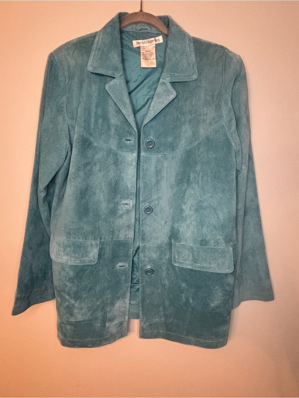Vintage Jessica Holbrook Suede Button-Front Blazer